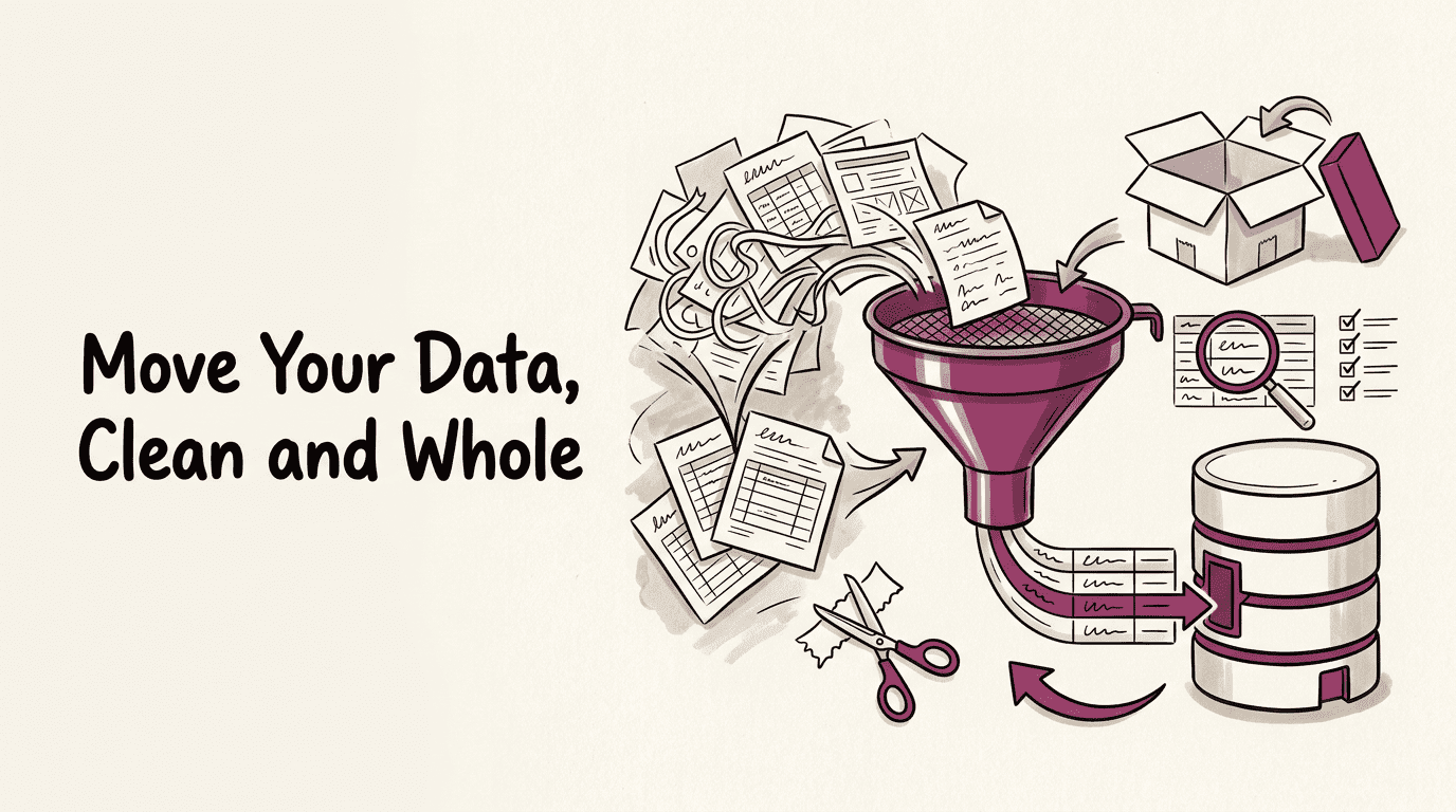Move Your Data, Clean and Whole